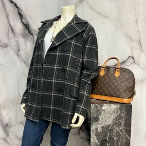 * Pendleton, charcoal and gray plaid, double breasted jacket